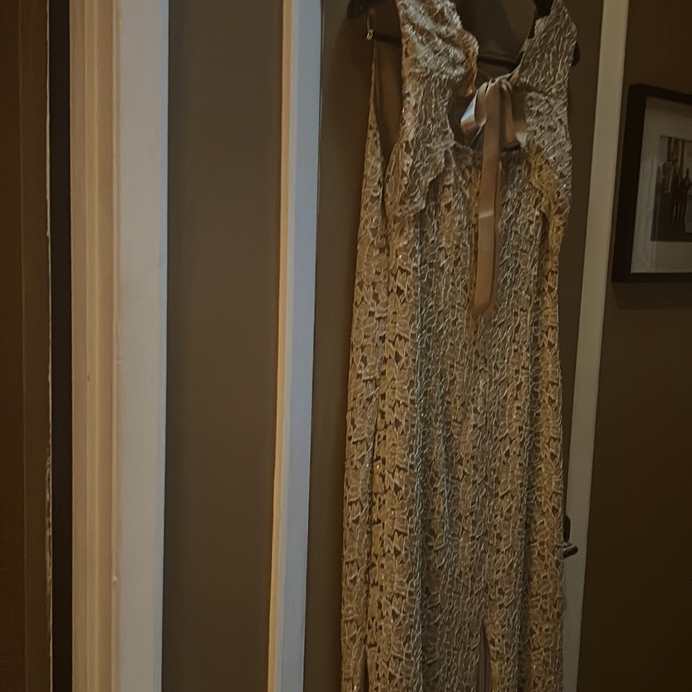 Golden lace gown